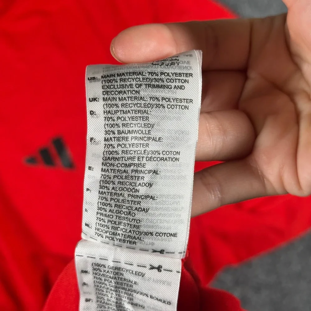 Adidas T-Shirt Mens Size XL Red Aeroready Athletic Short Sleeve Logo Sport Gym